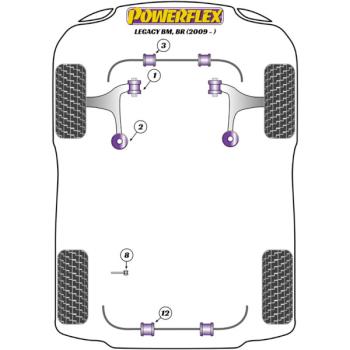 Powerflex Buchsen Stabilisator vorne 23mm für Subaru Legacy BM & BR (2009 -)