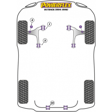 Powerflex Buchsen Vorderradaufhängung PU Buchse hinten für Subaru Outback (1994-1998)