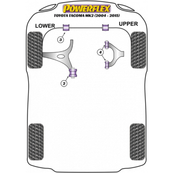 Powerflex Buchsen Querlenker innen hinten VA 14mm für Toyota Tacoma Mk2 (2004-2015)