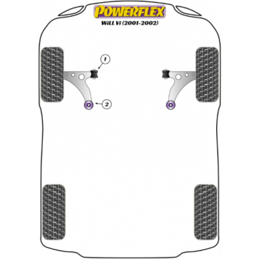 Powerflex PowerAlign Sturz-Einstellbolzen Kit 14mm für Toyota WiLL Vi (2001-2002)