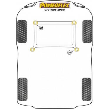 Powerflex Buchsen vorderer Hilfsrahmen Befestigungseinsatz für Volvo C70 (1996-2005)