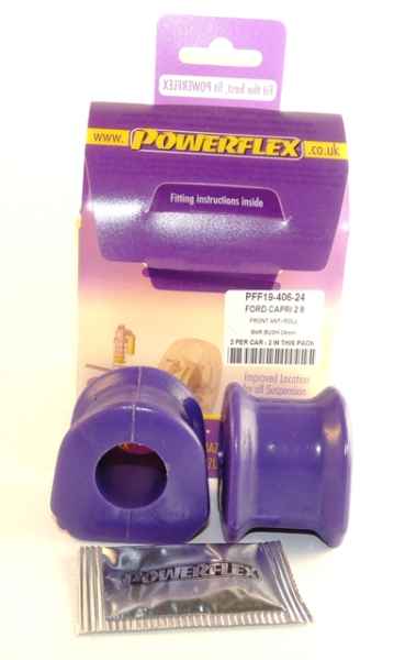 Powerflex Buchsen Stabilisator vorne innen an Fahrgestell 24mm für Ford Capri (1969-1986)