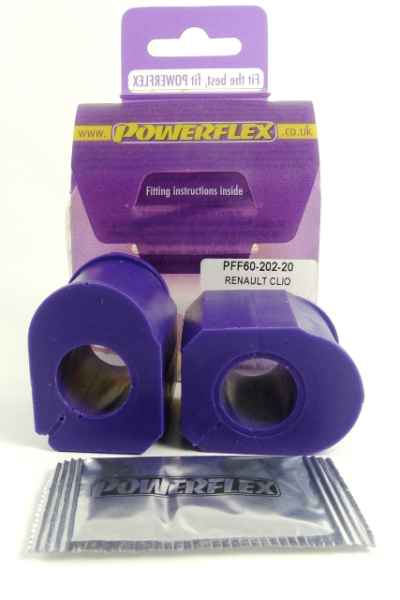Powerflex Buchsen Stabibefestigung an der Karosserie 20mm für Renault Clio I inc 16v & Williams (1990-1998)