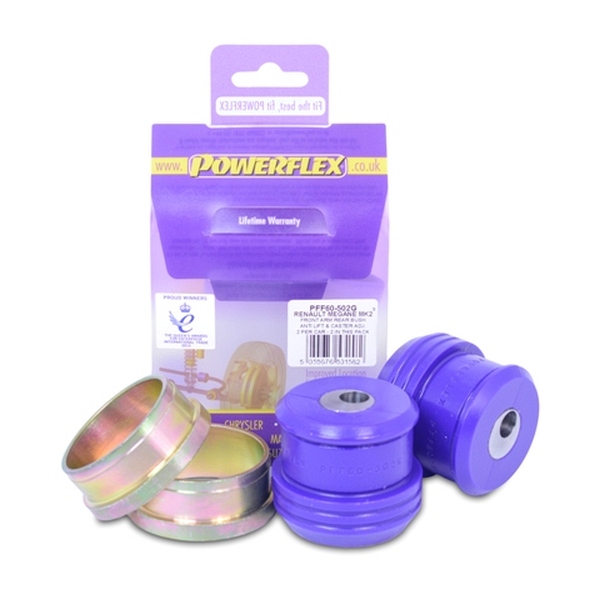 Powerflex für Renault Megane II inc RS 225 + R26 + Cup (2002 - 2008) Querlenker vorne hinten für Nachlaufeinstellung PFF60-502G