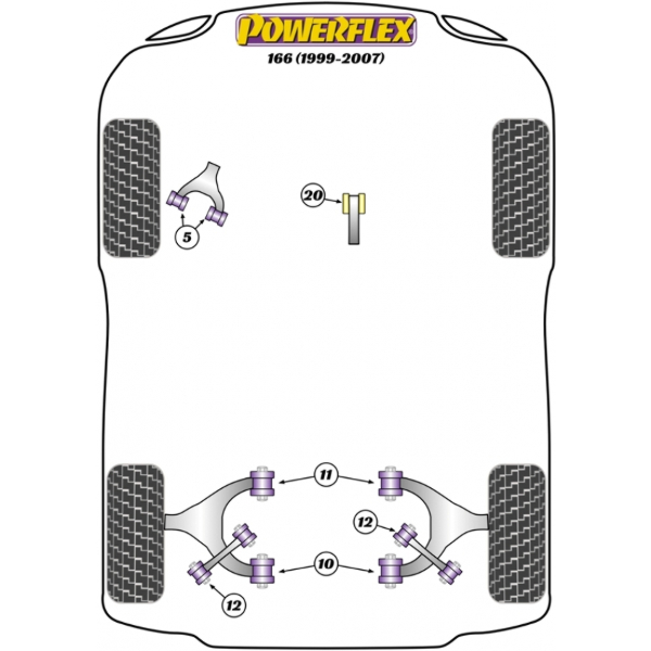 Powerflex Buchsen Alfa Romeo 166 (1999-2007)