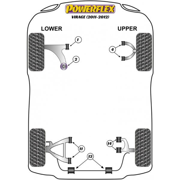 Powerflex bushes Aston Martin V12 ZAGATO (2011-2012)