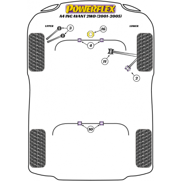 Powerflex Buchsen Audi A4 2WD (2001 - 2005)