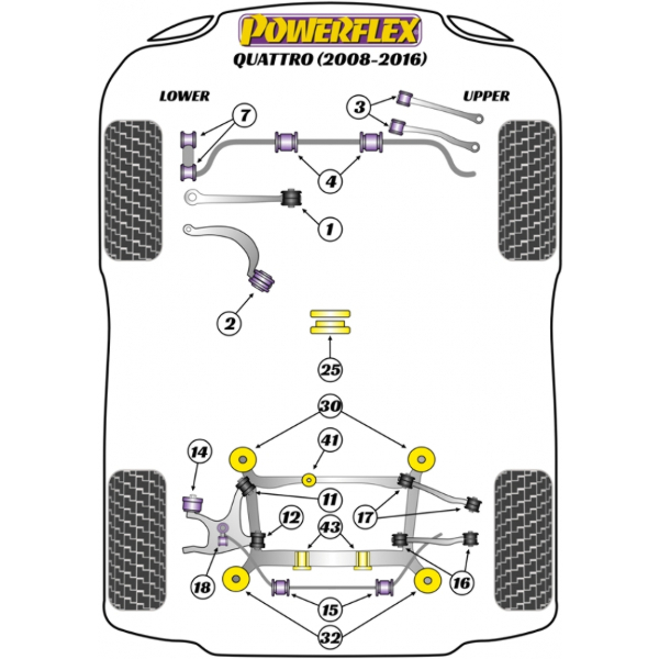 Powerflex Buchsen Audi A4 B8 Quattro (2008-2016)