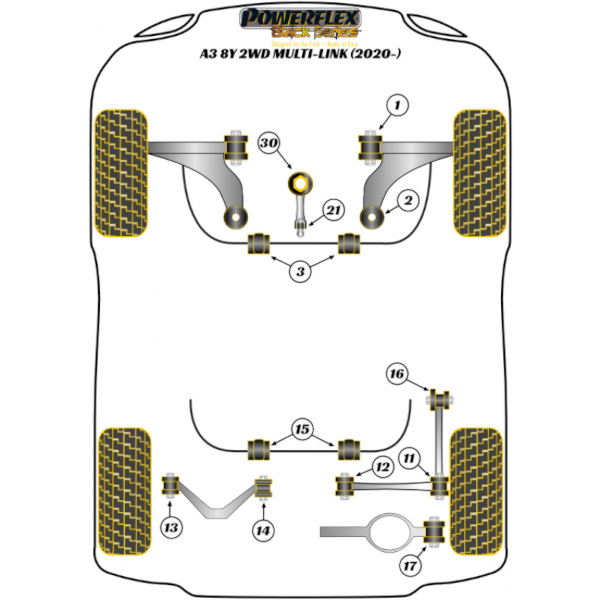 Powerflex bushes Black Series Audi A3 2WD Multi-Link 8Y (2020-)