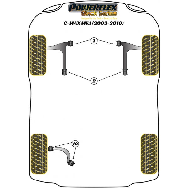 Powerflex Buchsen Black Series Ford C-Max Mk1 (2003-2010)