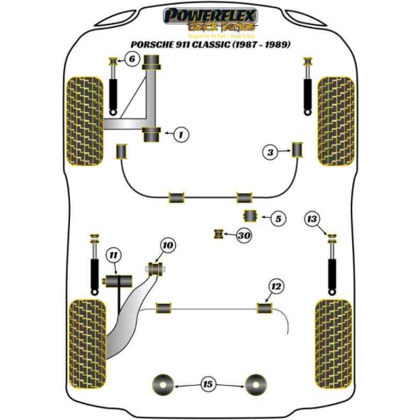Powerflex bushes Black Series Porsche 911 Classic (1987 - 1989)