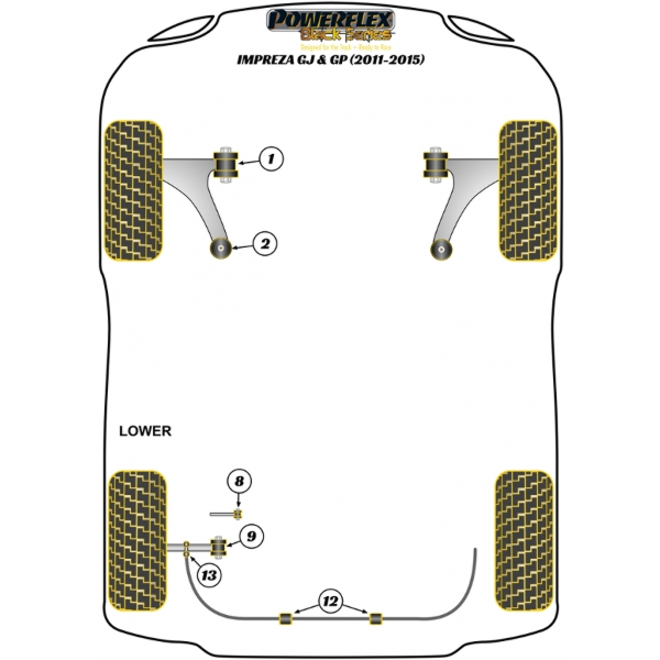 Powerflex Buchsen Black Series Subaru Impreza GJ & GP (2011-2015)