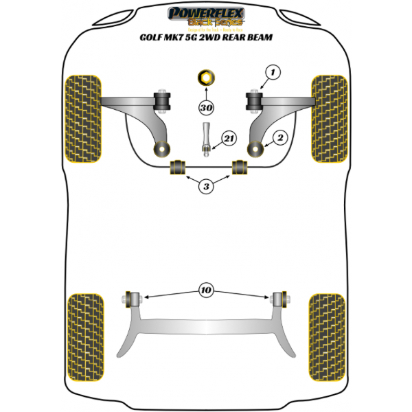 Powerflex Buchsen Black Series VW Golf MK7 5G 2WD Rear Beam