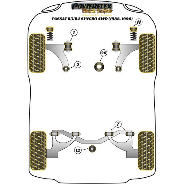 Powerflex Buchsen Black Series VW Passat B3/B4 Syncro 4WD (1988-1996)