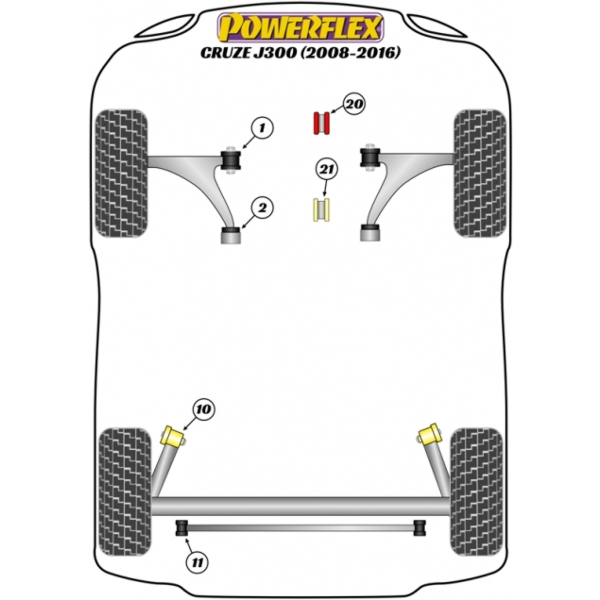Powerflex Buchsen Holden Cruze MK1 J300 (2008-2016)