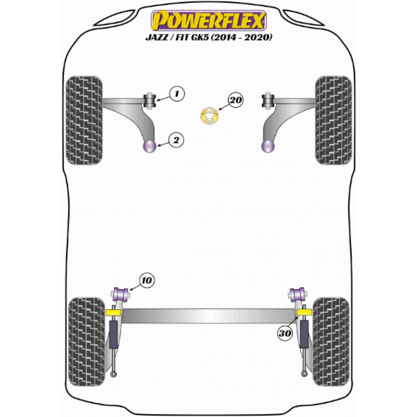 Powerflex bushes Honda Jazz / Fit GK5 (2014-2020)
