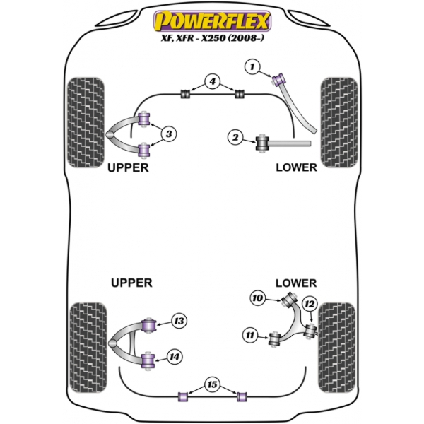 Powerflex Buchsen Jaguar (Daimler) XF, XFR - X250 (2008-)
