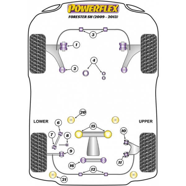 Powerflex bushes Subaru Forester SH (2009-2013)
