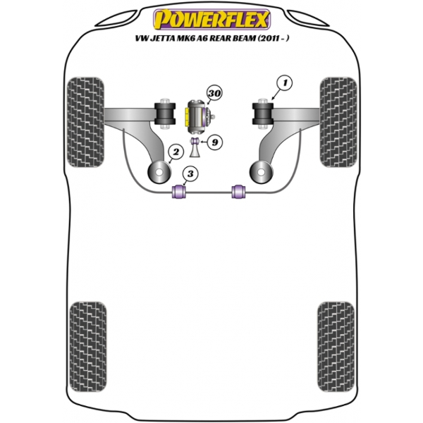 Powerflex Buchsen VW Jetta MK6 A6 Rear Beam (2011-)